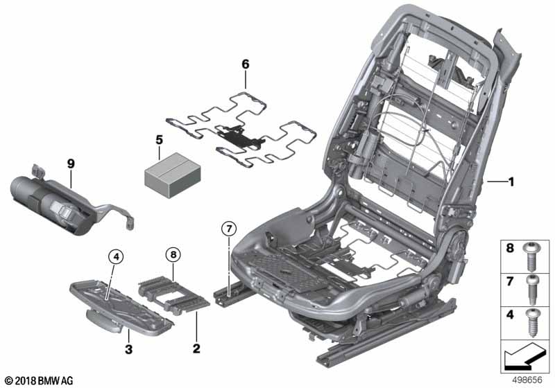 Fotel przed., rama fotela/oparcia  (52_3909) dla BMW 4' F33 LCI 435dX Cab ECE