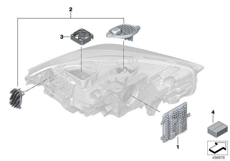Elem. pojedyncze reflektora elektronika  (63_2147) dla BMW 2' F44 Gran Coupé 220i Gra ECE