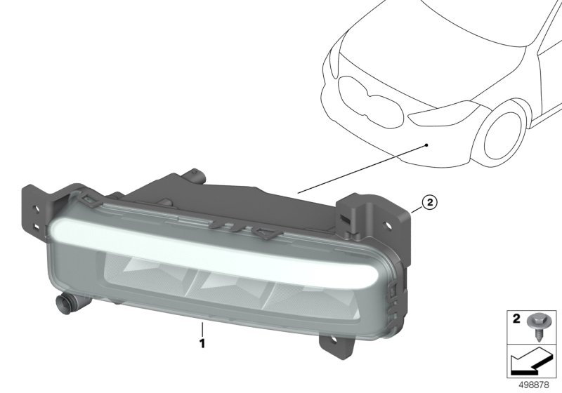 Lampa przeciwmgłowa  (63_2121) dla BMW 1' F40 128ti 5-d ECE