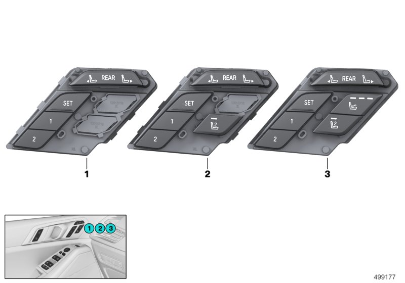 Panel obsługi funkcji fotela kierowcy  (61_6274) dla BMW X7 G07 X7 40iX SAV ECE