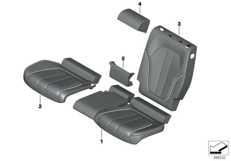 Ind. obicie fotela podstawowego z tyłu  (91_1568) dla BMW X7 G07 X7 M50iX SAV ECE