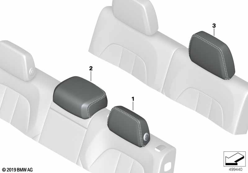 Ind. zagłówek fotela podst. z tyłu  (91_1567) dla BMW X7 G07 X7 M50iX SAV ECE