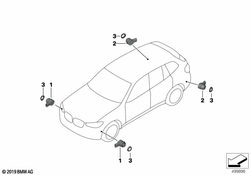 Asystent manewr.przy parkowaniu (PMA)  (66_0534) dla BMW X4 M F98 X4 M SAC ECE