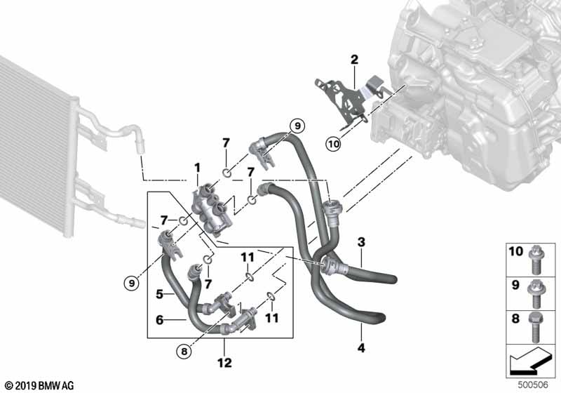 Przewód chłodnicy oleju przekładniowego  (17_1046) dla BMW 2' F45 Active Tourer LCI 225xe Act ECE