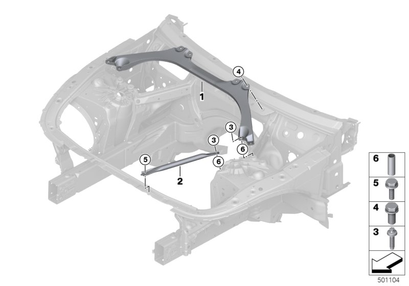 Usztywnienie karoserii, przednia konstr.  (51_5637) dla BMW 6' G32 GT LCI 630dX Gra ECE