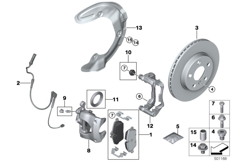 Hamulec przód-okładzina-czujnik  (34_3046) dla MINI Cabrio F57 LCI Cooper S Cabrio ECE