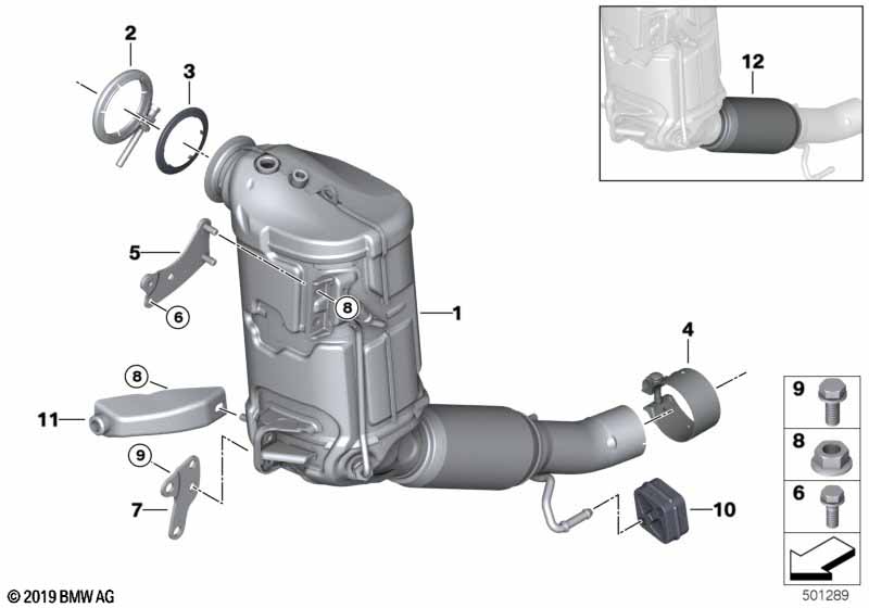 Katalizator/Przeciwpyłk. filtr paliwowy  (18_1673) dla BMW 1' F40 118d 5-d ECE