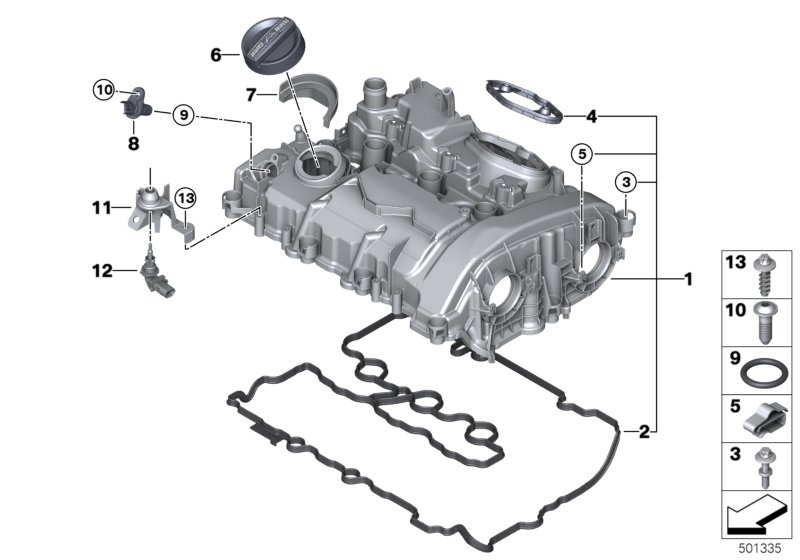 Pokrywa głowicy  (11_5339) dla BMW i i8 I15 i8 Roa ECE