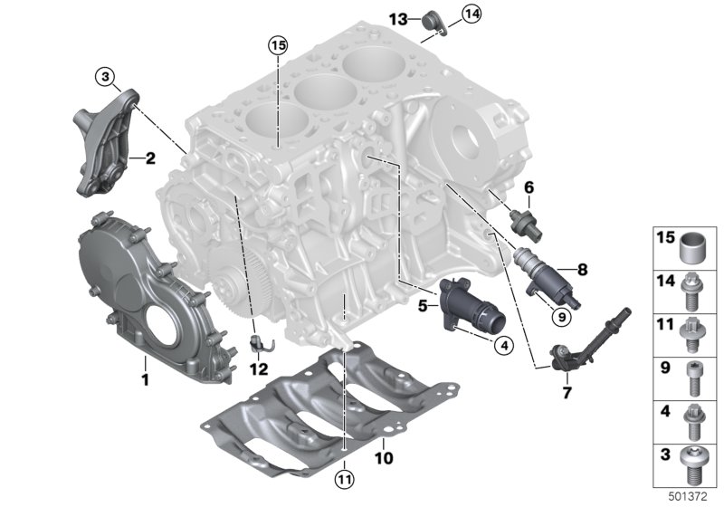 Skrzynia korbowa cylind./Elementy dod.  (11_5852) dla BMW 2' F45 Active Tourer LCI 216d Act ECE