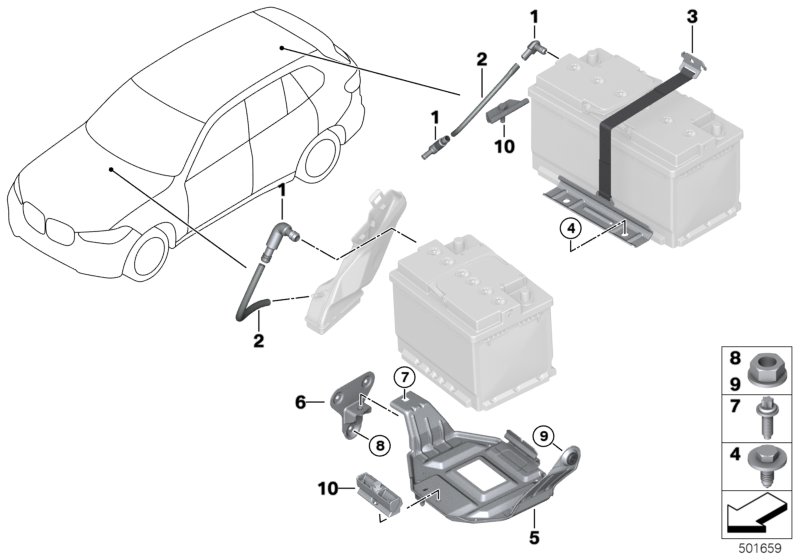 Elementy montaż. akumulatora  (61_5981) dla BMW X5 M F95 X5 M SAV ECE