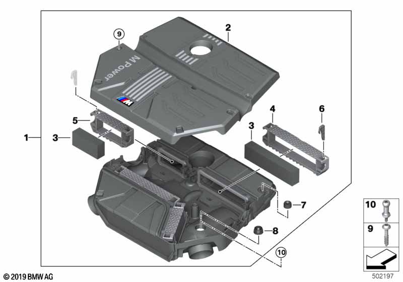 Tłumik szmerów ssania/wkład filtra  (13_2179) dla BMW X4 M F98 LCI X4 M SAC ECE