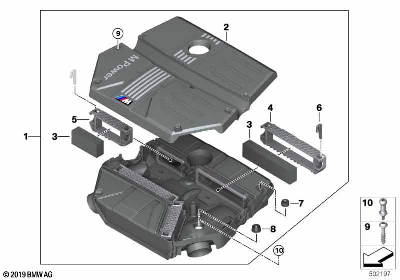 Tłumik szmerów ssania/wkład filtra  (13_2179) dla BMW X4 M F98 X4 M SAC ECE