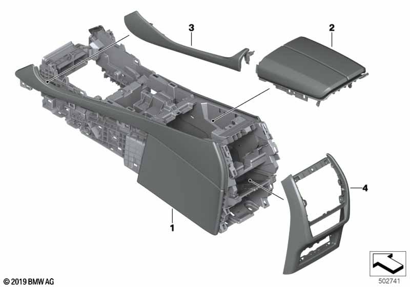 Individual konsola środkowa skóra  (91_1613) dla BMW X5 G05 LCI X5 M60iX SAV ECE