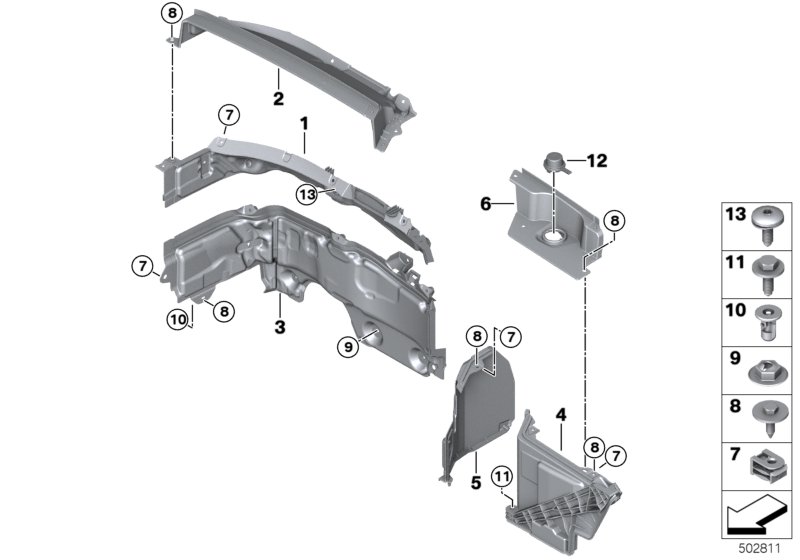 Elementy dod. przedziału silnika  (51_A665) dla BMW X1 F48 LCI X1 25eX SAV ECE