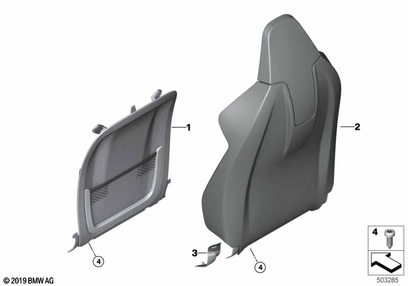Fotel przedni, osłony oparcia  (52_4614) dla BMW X3 M F97 LCI X3 M SAV ECE