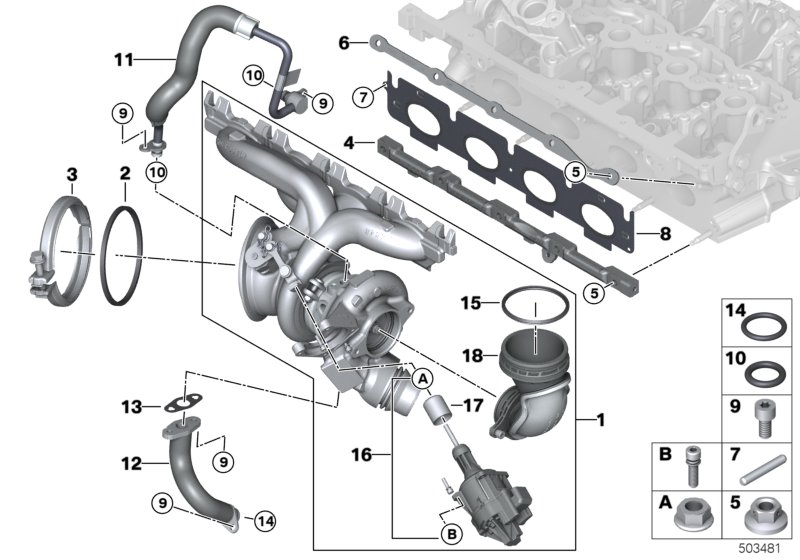 Turbosprężarka ze smarowaniem  (11_7722) dla BMW X1 F48 LCI X1 25iX SAV ECE