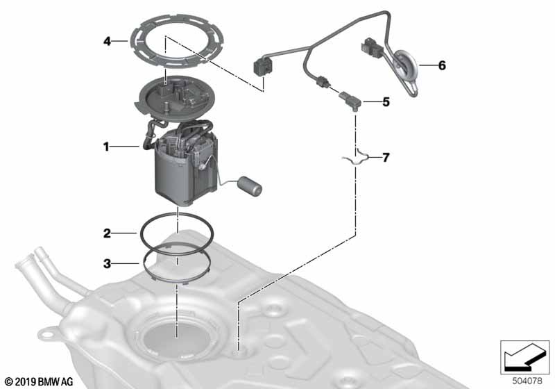 Pompa paliwowa / Czujnik poziomu  (16_1399) dla BMW 3' G20 330eX Lim ECE