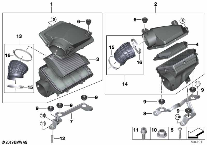 Tłumik szmerów ssania/wkład filtra  (13_2627) dla BMW X5 G05 LCI X5 M60iX SAV ECE