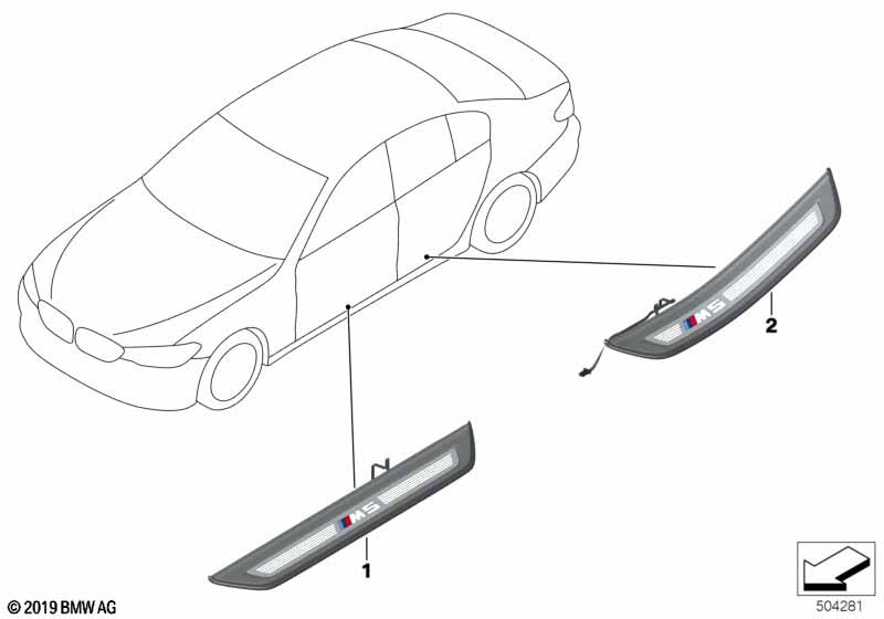 Indyw.listwa progowa, KA568  (91_1648) dla BMW 5' F90 M5 M5 Lim ECE