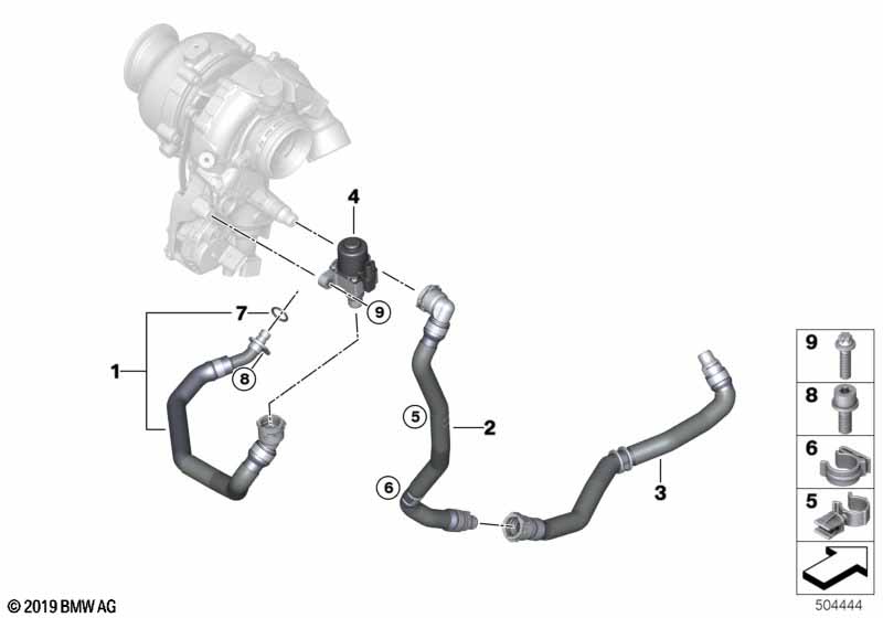 Układ chłodzenia turbosprężarki  (11_8377) dla BMW X2 F39 X2 25dX SAC ECE