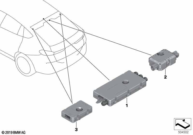 Poj.elem.wzmacn.antenowego Diversity  (65_3224) dla BMW X6 G06 X6 30iX SAC ECE