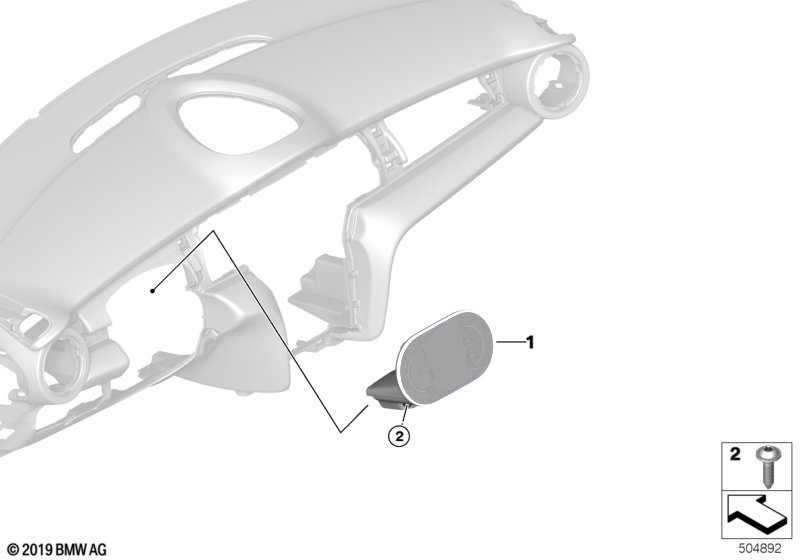 Tablica przyrządów MID bez HUD  (62_0762) dla MINI Cabrio F57 LCI Cooper S Cabrio ECE