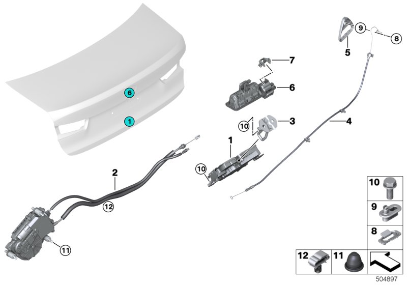 System zamykania tylnej klapy  (41_3089) dla BMW 3' G20 M340iX Lim ECE