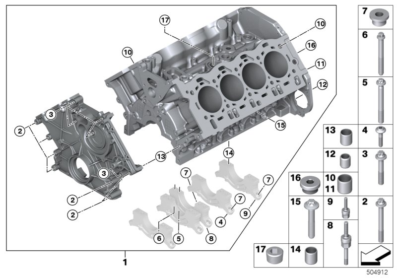 Blok silnika  (11_8349) dla BMW X5 M F95 X5 M SAV ECE