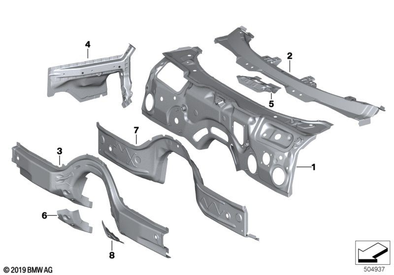 Ścianka przednia, poj. części  (41_2934) dla BMW TMC Supra LCI Supra 20i Cou ECE