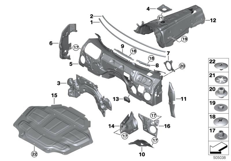 Izolacja dźwiękowa przednia  (51_A019) dla BMW Z4 G29 Z4 20i Roa ECE