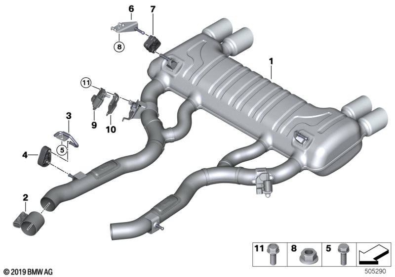 Układ wydechowy tylny  (18_1773) dla BMW 2' F87 M2 LCI M2 CS Cou ECE