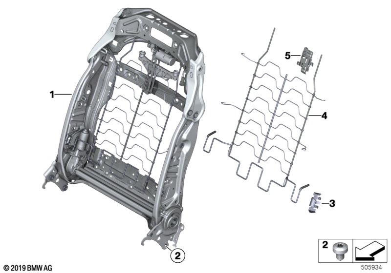Fotel przedni, rama oparcia  (52_4220) dla BMW 6' G32 GT LCI 620d Gra ECE