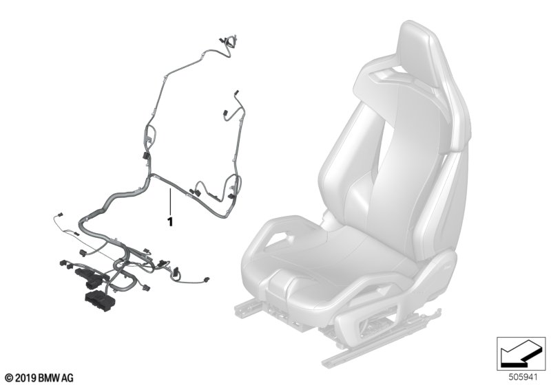 Zestaw kabli przedniego fotela  (61_6544) dla BMW 8' F93 M8 M8 Gra ECE