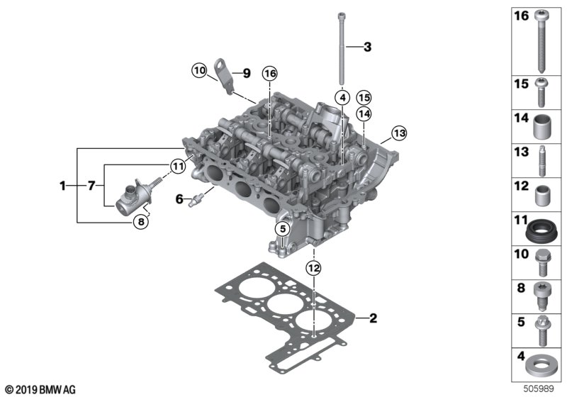 Głowica cylindrowa  (11_6596) dla BMW i i8 I15 i8 Roa ECE