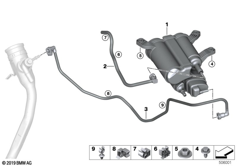 Filtr z węglem aktywnym/Odp. paliwa  (16_1455) dla BMW 8' F93 M8 M8 Gra ECE