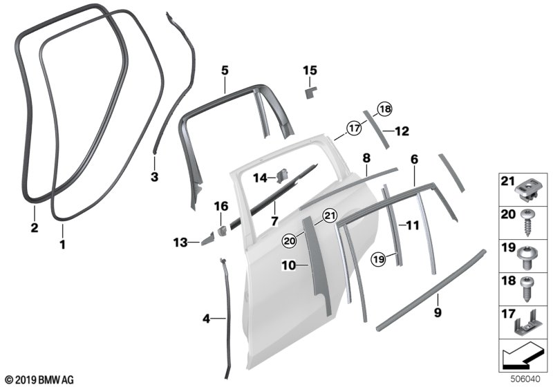 Osłony i uszczelki drzwi tylnych  (51_A821) dla BMW X6 M F96 X6 M SAC ECE