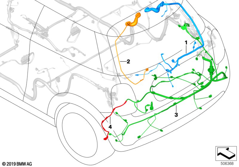 Kabel napr.głów.wiązki przew.z tyłu  (61_6591) dla MINI Cabrio F57 LCI Cooper Cabrio ECE