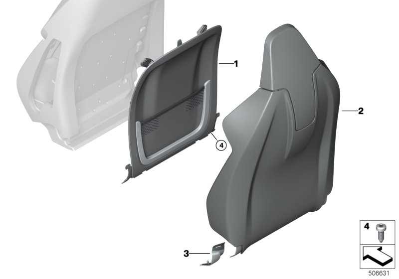 Fotel przedni, osłony oparcia  (52_4311) dla BMW X3 G01 X3 20iX SAV ECE