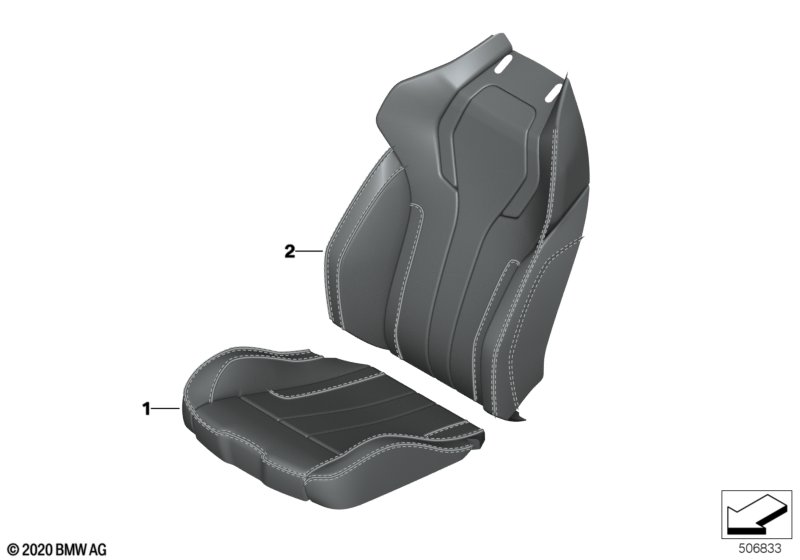 Ind. obicie fotela komf. skórą  (91_1681) dla BMW X6 M F96 X6 M SAC ECE