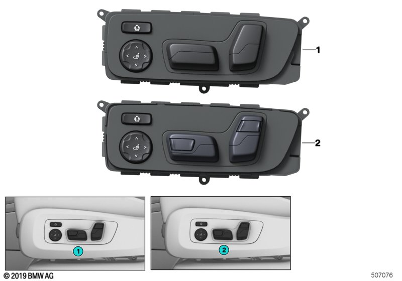 Przełącznik regulacji fotela kierowcy  (61_6642) dla BMW 8' F91 M8 M8 Cab ECE