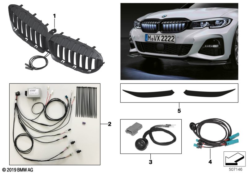 M Performance Parts Iconic Glow  (03_5277) dla BMW 3' G28 330LiX Lim ECE