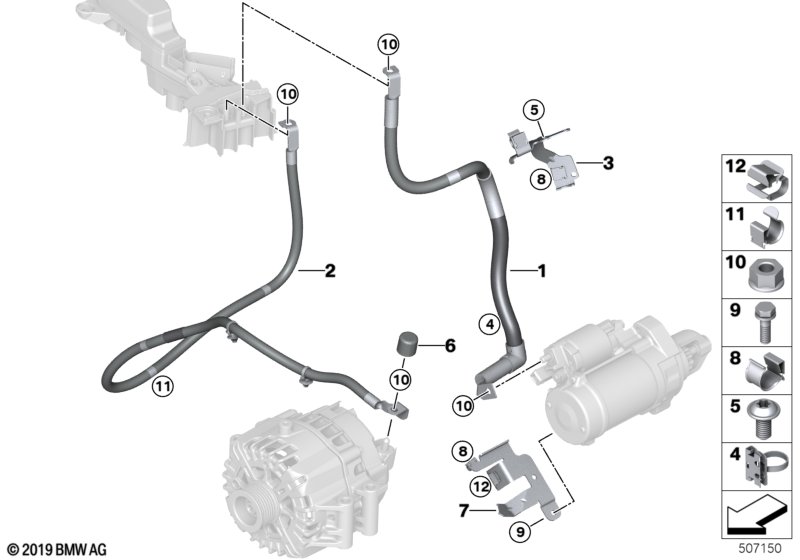 Kabel rozrusznika/kabel generatora  (12_2670) dla BMW 5' F90 M5 LCI M5 CS Lim ECE