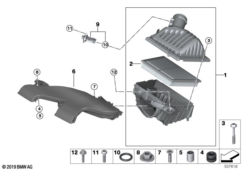 Tłumik szmerów ssania/prowad. powietrza  (13_1569) dla MINI Cabrio F57 LCI Cooper S Cabrio ECE