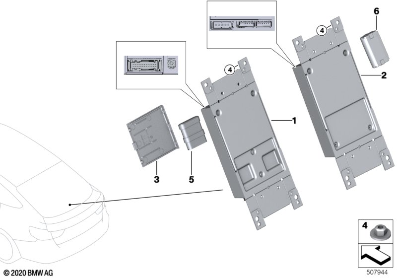 Telematic Communication Box  (84_1304) dla BMW 3' F34 GT LCI 320d Gra ECE