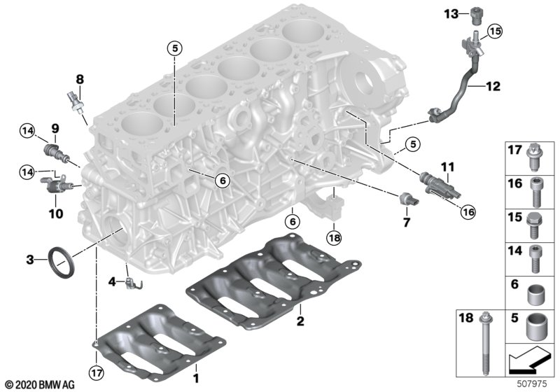 Skrzynia korbowa cylind./Elementy dod.  (11_8686) dla BMW 6' G32 GT LCI 630d Gra ECE