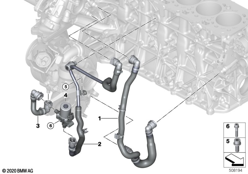 Układ chłodzenia turbosprężarki  (11_8641) dla BMW 8' G15 840dX Cou ECE