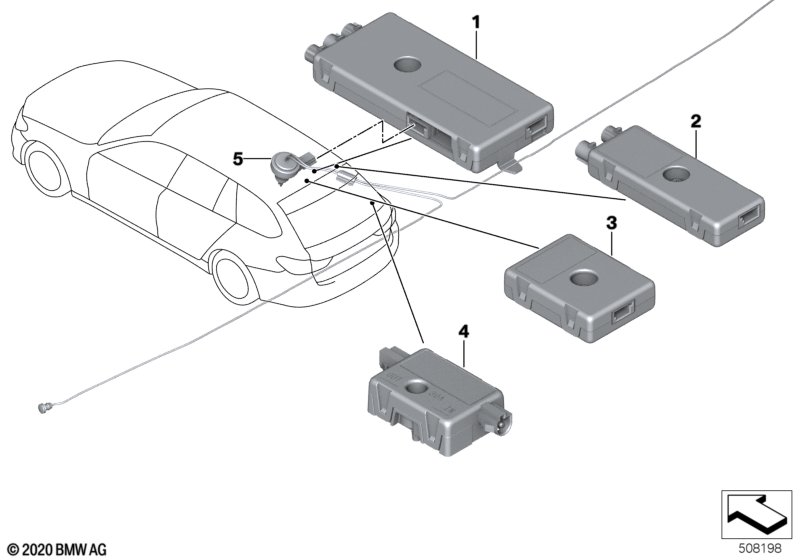 Elementy systemów antenowych  (65_2879) dla BMW 5' G31 LCI 530eX Tou ECE