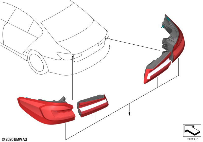 Zest. dopos. - lampy tylne Facelift  (03_5411) dla BMW 5' G31 520dX Tou ECE