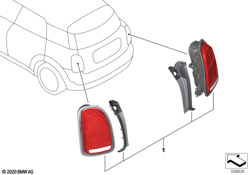 Zest. dopos. - lampy tylne Facelift  (03_5412) dla MINI Countryman F60 Cooper S Countryman ECE