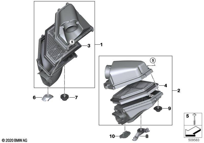 Tłumik szmerów ssania/wkład filtra  (13_2426) dla BMW 3' G80 M3 M3 Comp. M xDrive Lim ECE